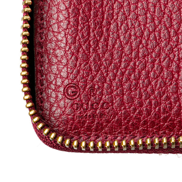 グッチ ラウンドファスナー 長財布 420113 ワインレッド レザー レディース GUCCI 【中古】