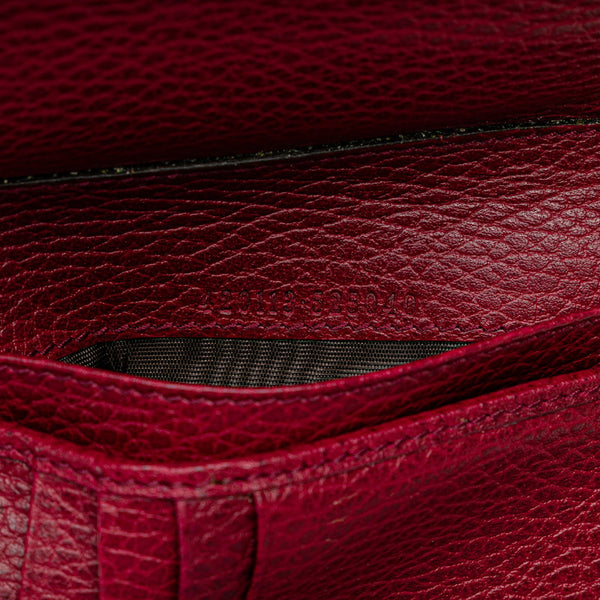 グッチ ラウンドファスナー 長財布 420113 ワインレッド レザー レディース GUCCI 【中古】