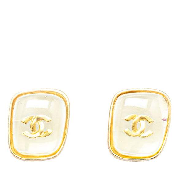 シャネル ヴィンテージ ココマーク ピアス ゴールド クリア メッキ レディース CHANEL 【中古】