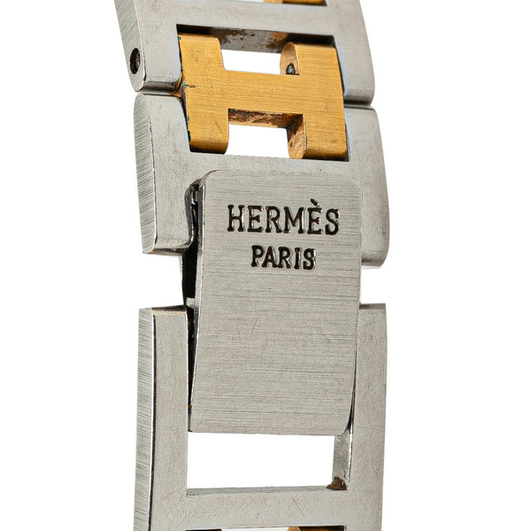 エルメス ウィンザー 腕時計 クオーツ アイボリー文字盤 ステンレススチール レディース HERMES 【中古】