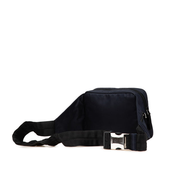 プラダ 三角ロゴプレート ウエストバッグ ボディバッグ ネイビー ナイロン レディース PRADA 【中古】