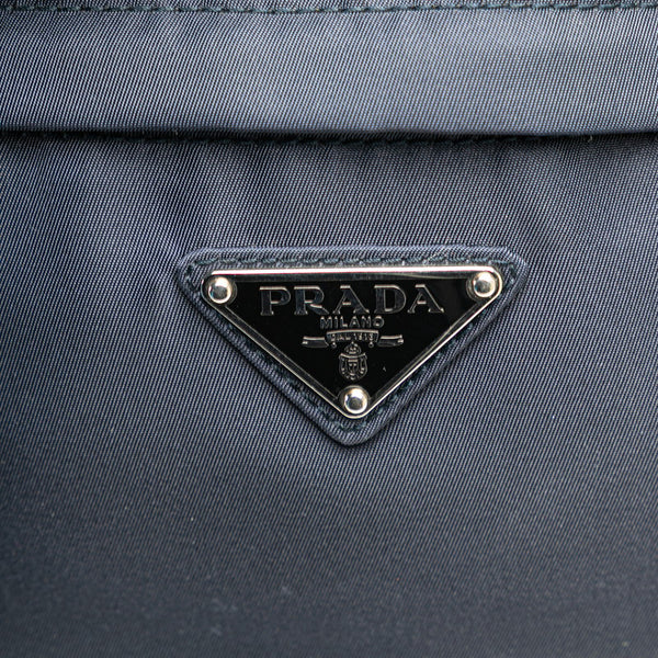 プラダ 三角ロゴプレート ウエストバッグ ボディバッグ ネイビー ナイロン レディース PRADA 【中古】
