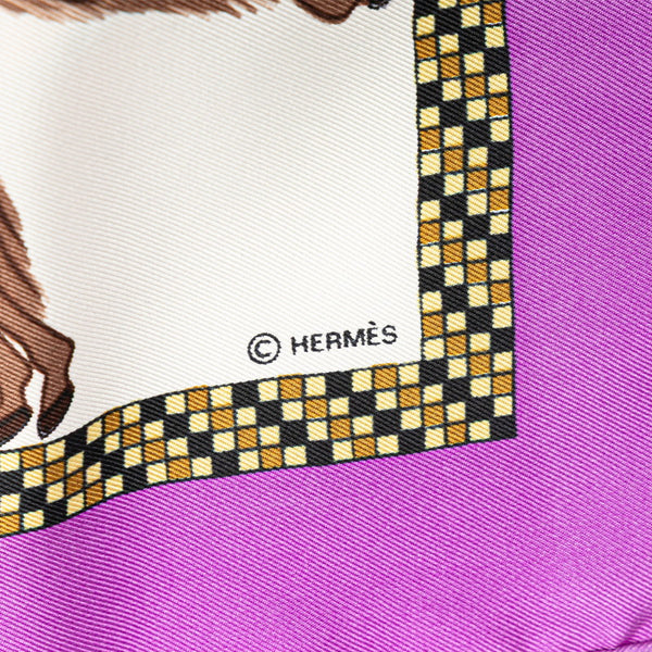 エルメス カレ90 HARNAIS FRANCAIS PREMIER EMPIRE フランス初代帝国のハーネス スカーフ パープル マルチカラー シルク レディース HERMES 【中古】