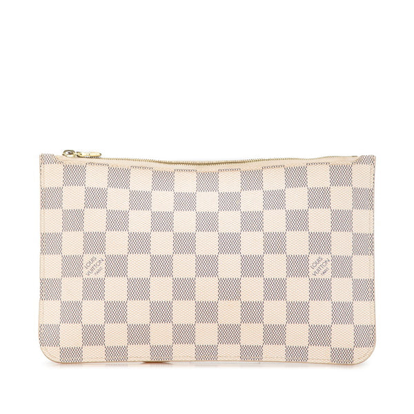 ルイ ヴィトン ダミエ アズール ネヴァーフル付属 ポーチ ホワイト PVC レザー レディース LOUIS VUITTON 【中古】