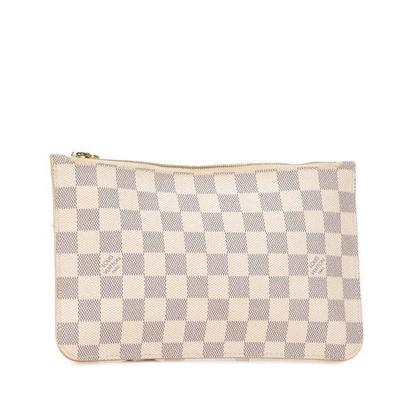 ルイ ヴィトン ダミエ アズール ネヴァーフル付属 ポーチ ホワイト PVC レザー レディース LOUIS VUITTON 【中古】