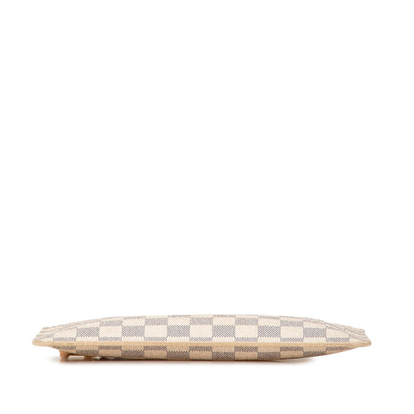 ルイ ヴィトン ダミエ アズール ネヴァーフル付属 ポーチ ホワイト PVC レザー レディース LOUIS VUITTON 【中古】