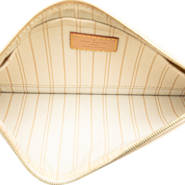 ルイ ヴィトン ダミエ アズール ネヴァーフル付属 ポーチ ホワイト PVC レザー レディース LOUIS VUITTON 【中古】