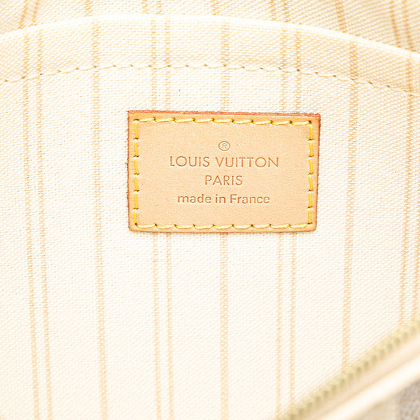 ルイ ヴィトン ダミエ アズール ネヴァーフル付属 ポーチ ホワイト PVC レザー レディース LOUIS VUITTON 【中古】