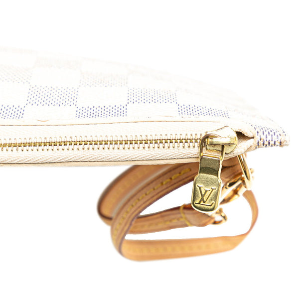 ルイ ヴィトン ダミエ アズール ネヴァーフル付属 ポーチ ホワイト PVC レザー レディース LOUIS VUITTON 【中古】