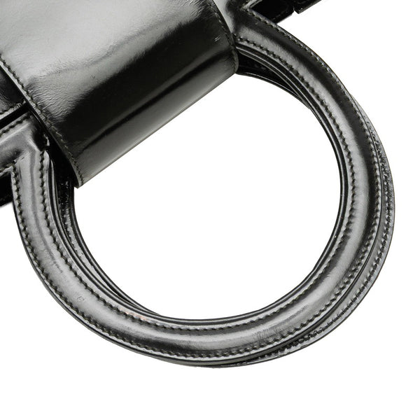 サルヴァトーレフェラガモ ガンチーニ ハンドバッグ ブラック レザー レディース Salvatore Ferragamo 【中古】