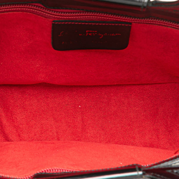 サルヴァトーレフェラガモ ガンチーニ ハンドバッグ ブラック レザー レディース Salvatore Ferragamo 【中古】