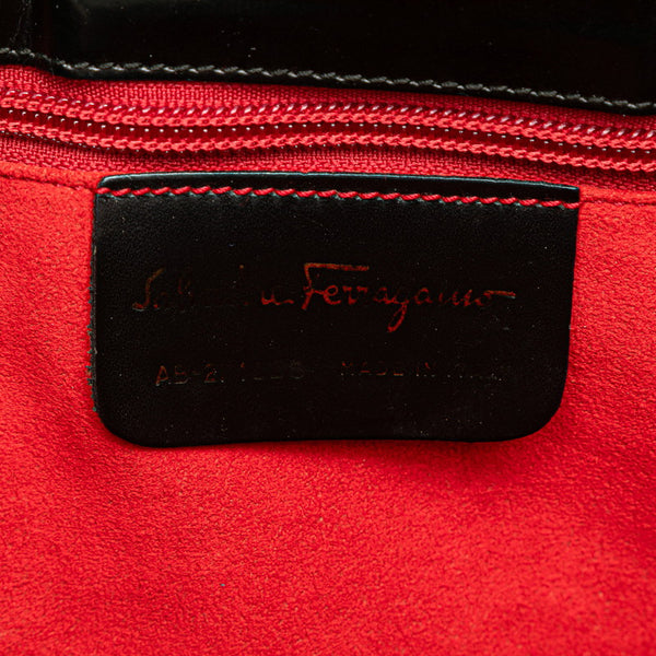 サルヴァトーレフェラガモ ガンチーニ ハンドバッグ ブラック レザー レディース Salvatore Ferragamo 【中古】