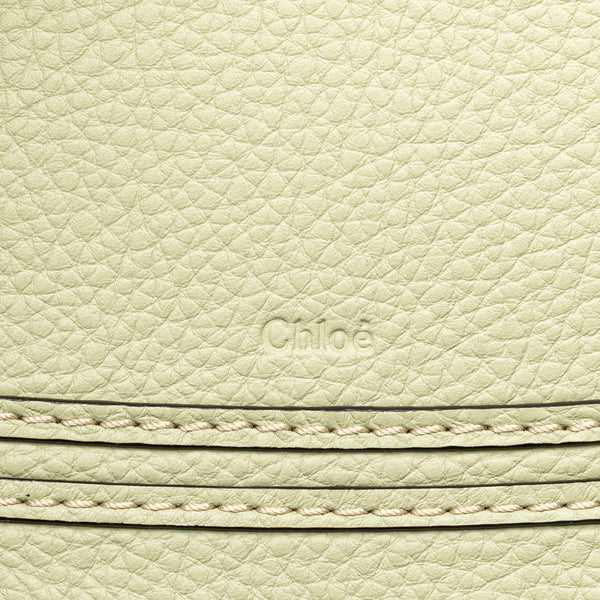 クロエ マーシー ミディアム トートバッグ かごバッグ ベージュ グリーン ラフィア レザー レディース Chloe 【中古】