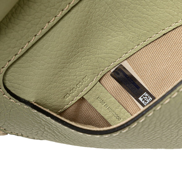 クロエ マーシー ミディアム トートバッグ かごバッグ ベージュ グリーン ラフィア レザー レディース Chloe 【中古】