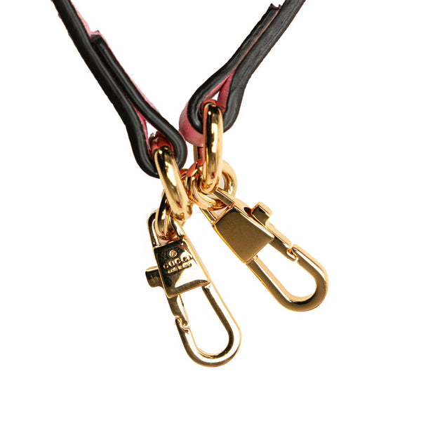 グッチ × ばなにゃ ミニハンドバッグ ショルダーバッグ 2WAY 671623 ピンク マルチカラー レザー レディース GUCCI 【中古】