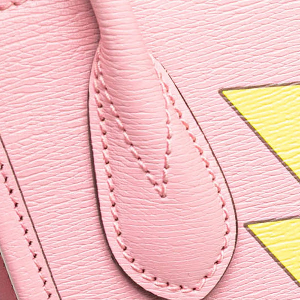 グッチ × ばなにゃ ミニハンドバッグ ショルダーバッグ 2WAY 671623 ピンク マルチカラー レザー レディース GUCCI 【中古】