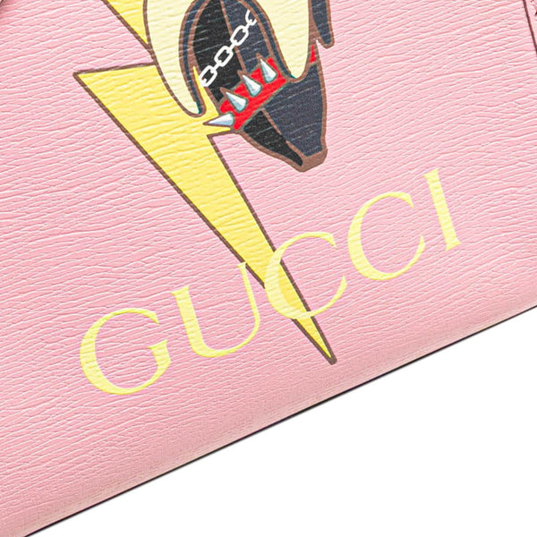 グッチ × ばなにゃ ミニハンドバッグ ショルダーバッグ 2WAY 671623 ピンク マルチカラー レザー レディース GUCCI 【中古】
