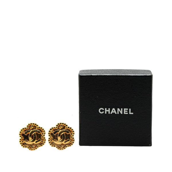 シャネル ヴィンテージ ココマーク 花 フラワー モチーフ イヤリング ゴールド メッキ レディース CHANEL 【中古】