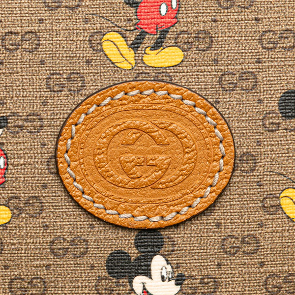 グッチ × ディズニー Disney GGスプリーム ミッキー リュック バックパック 552884 ブラウン PVC レザー レディース GUCCI 【中古】