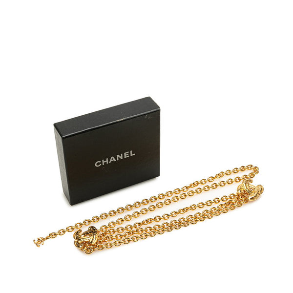 シャネル ヴィンテージ マトラッセ ココマーク 3連 チェーン ベルト ゴールド メッキ レディース CHANEL 【中古】