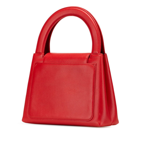 シャネル ココマーク ハンドバッグ レッド キャビアスキン レディース CHANEL 【中古】