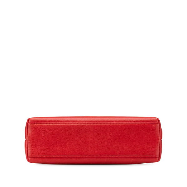 シャネル ココマーク ハンドバッグ レッド キャビアスキン レディース CHANEL 【中古】