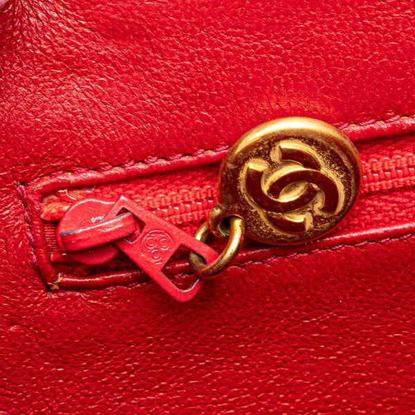 シャネル ココマーク ハンドバッグ レッド キャビアスキン レディース CHANEL 【中古】