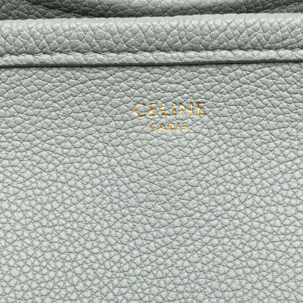 セリーヌ スモールフォールド カバ ハンドバッグ ショルダーバッグ 2WAY グレー レザー レディース CELINE 【中古】