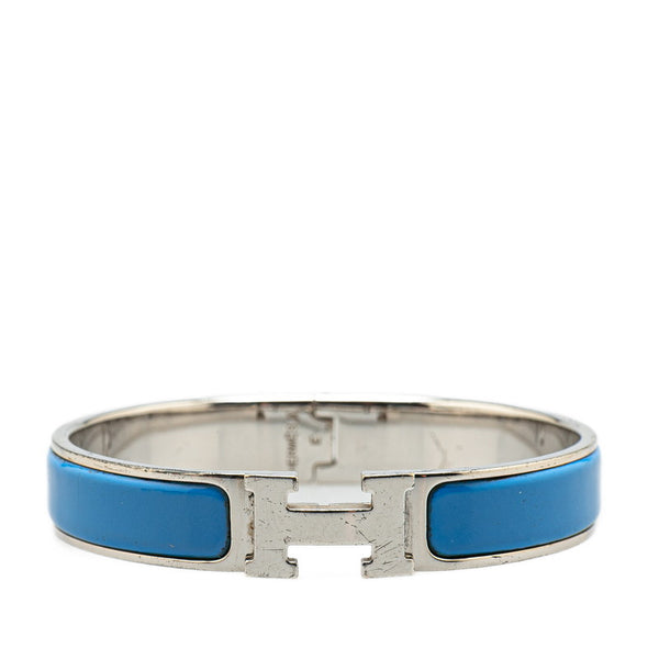エルメス クリックH GM ブレスレット シルバー ブルー メタル レディース HERMES 【中古】