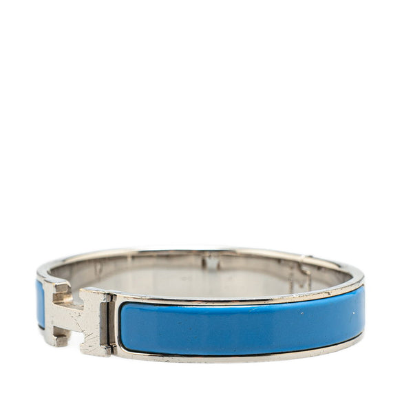 エルメス クリックH GM ブレスレット シルバー ブルー メタル レディース HERMES 【中古】