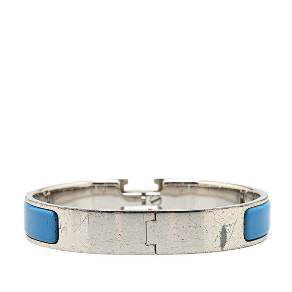 エルメス クリックH GM ブレスレット シルバー ブルー メタル レディース HERMES 【中古】