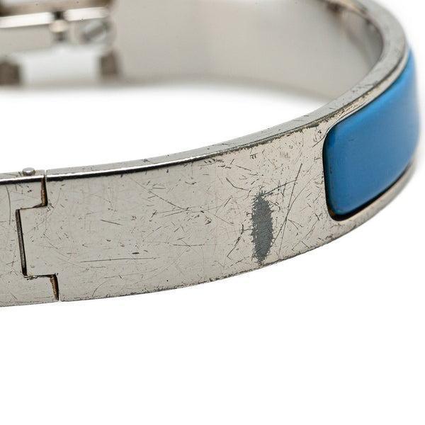 エルメス クリックH GM ブレスレット シルバー ブルー メタル レディース HERMES 【中古】