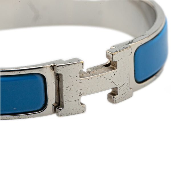 エルメス クリックH GM ブレスレット シルバー ブルー メタル レディース HERMES 【中古】