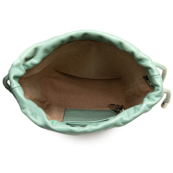 グッチ GGマーモント ミニ バケットバッグ 斜め掛け チェーン ショルダーバッグ 575163 ライトグリーン マルチカラー レザー レディース GUCCI 【中古】