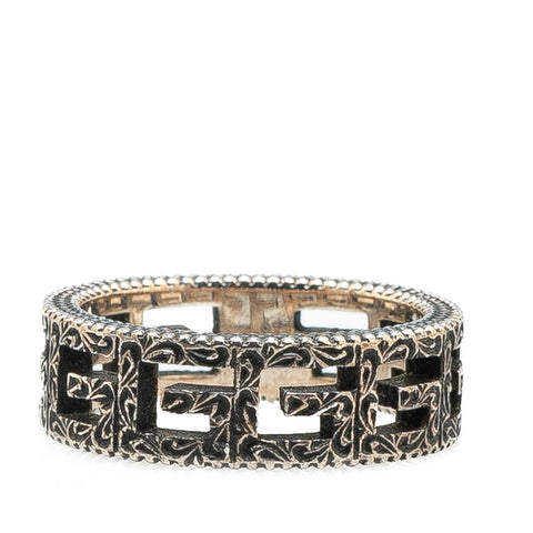 グッチ スクエアG アラベスク リング 指輪 SV925 シルバー レディース GUCCI 【中古】