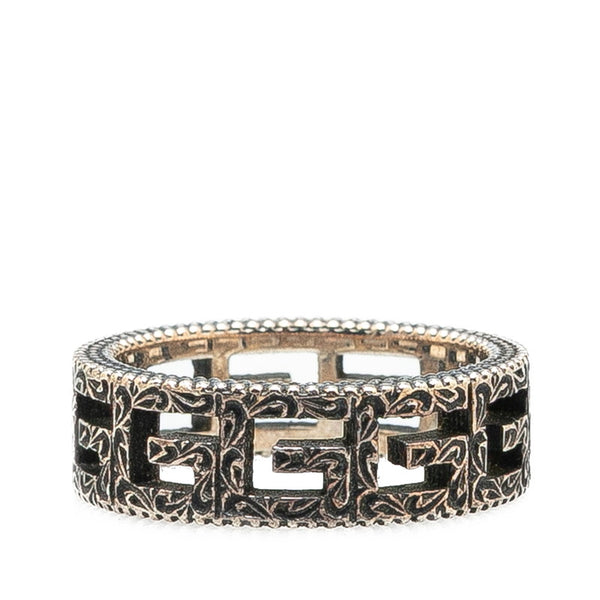 グッチ スクエアG アラベスク リング 指輪 SV925 シルバー レディース GUCCI 【中古】