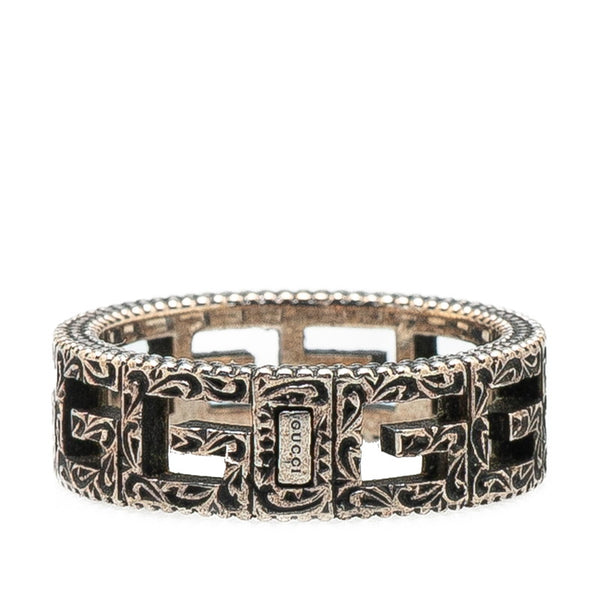 グッチ スクエアG アラベスク リング 指輪 SV925 シルバー レディース GUCCI 【中古】