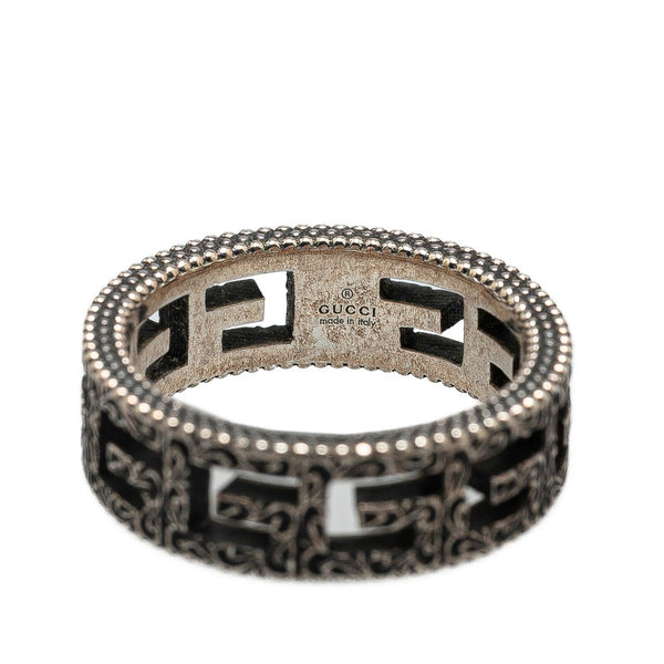 グッチ スクエアG アラベスク リング 指輪 SV925 シルバー レディース GUCCI 【中古】
