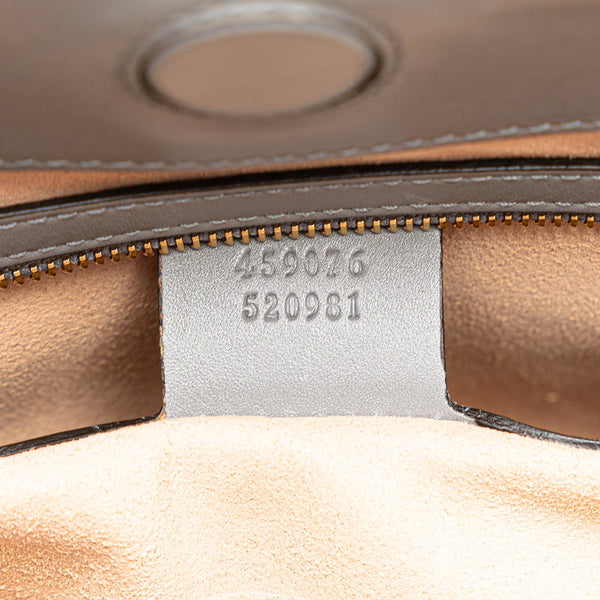 グッチ バンブー ハンドバッグ ショルダーバッグ 2WAY 459076 グレー レザー レディース GUCCI 【中古】