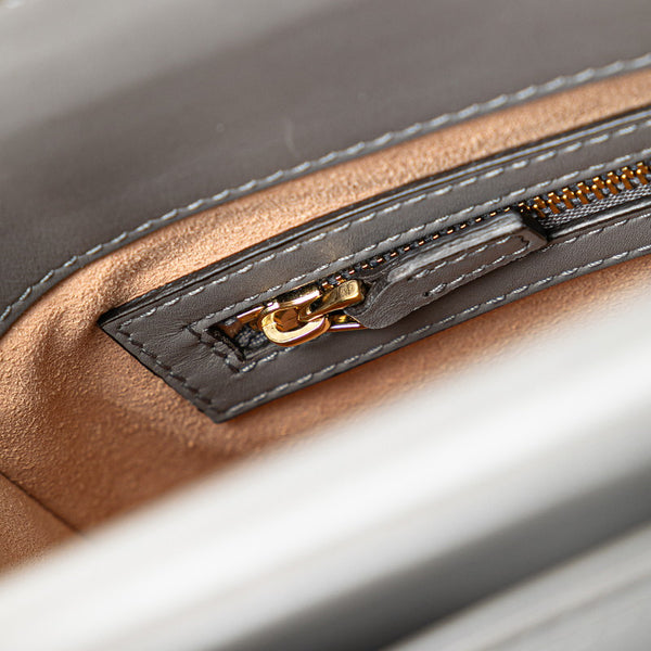 グッチ バンブー ハンドバッグ ショルダーバッグ 2WAY 459076 グレー レザー レディース GUCCI 【中古】