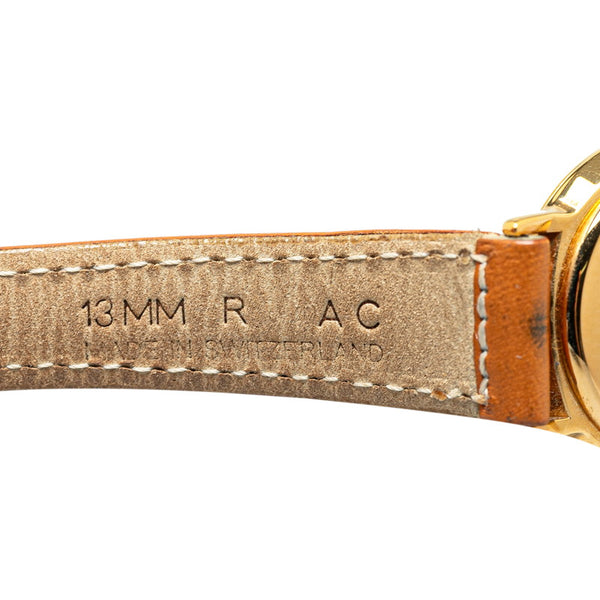 グッチ スモールセコンド 腕時計 3000.2.L クオーツ アイボリーホワイト文字盤 メッキ レザー レディース GUCCI 【中古】