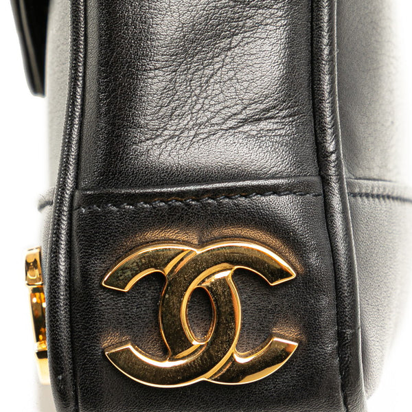 シャネル トリプルココマーク ショルダーバッグ ウエストバッグ 80/32 ブラック レザー レディース CHANEL 【中古】
