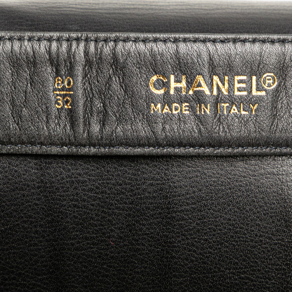 シャネル トリプルココマーク ショルダーバッグ ウエストバッグ 80/32 ブラック レザー レディース CHANEL 【中古】