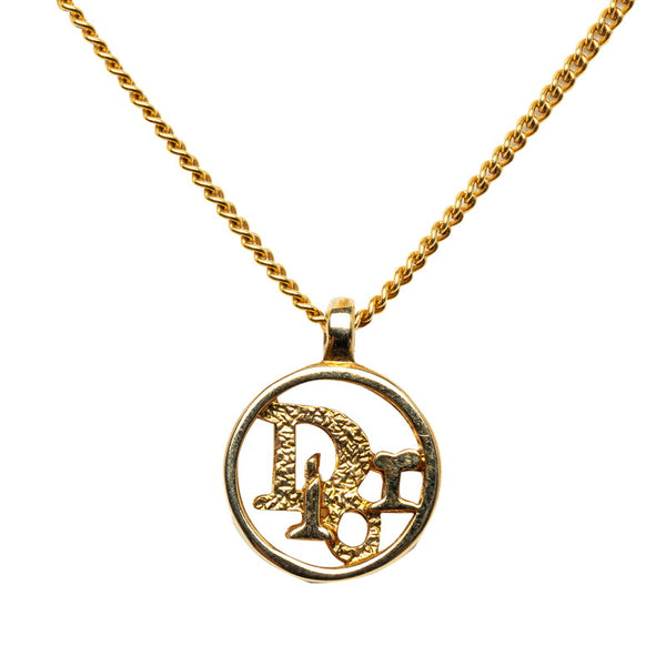 ディオール ロゴ ネックレス ゴールド メッキ レディース Dior 【中古】