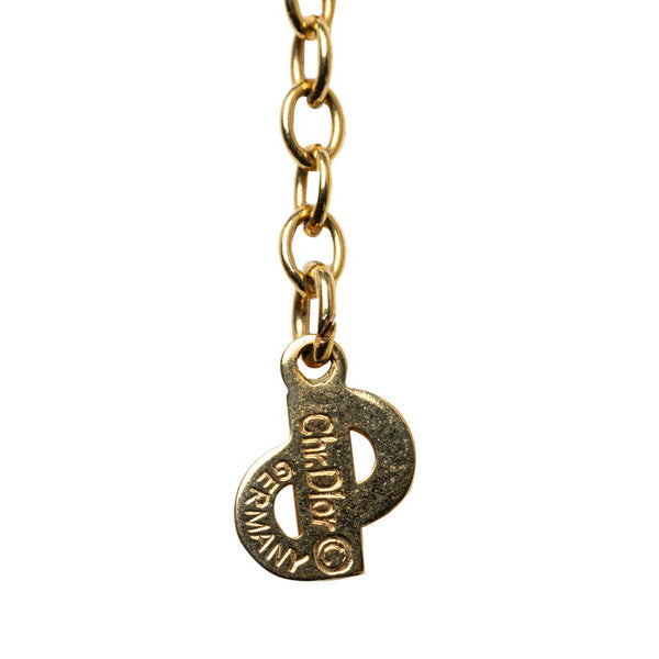 ディオール ロゴ ネックレス ゴールド メッキ レディース Dior 【中古】