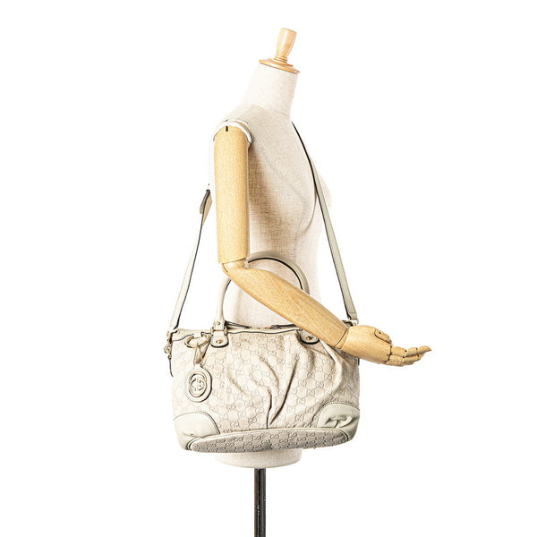 グッチ グッチシマ スーキー ハンドバッグ ショルダーバッグ 2WAY 247902 ホワイト アイボリー レザー レディース GUCCI 【中古】