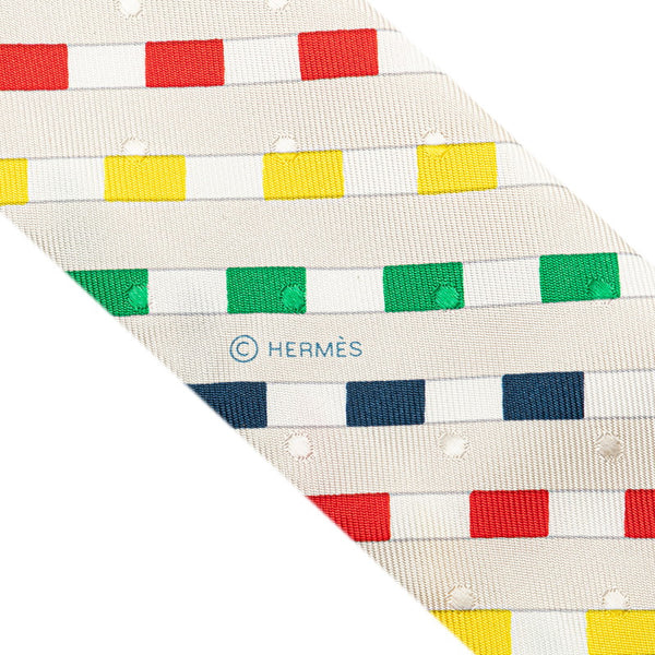 エルメス ツイリー Bouclerie moderne モダンなバックル スカーフ ライトグレー ブルー マルチカラー シルク レディース HERMES 【中古】