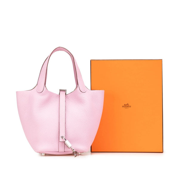 エルメス ピコタンロックPM ハンドバッグ モーヴシルベストル ピンク トリヨンクレマンス レディース HERMES 【中古】