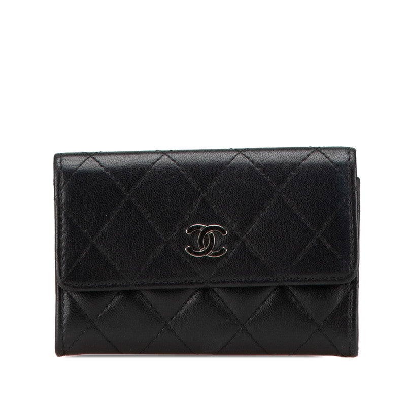 シャネル マトラッセ ココマーク カードケース パスケース A50169 ブラック レザー レディース CHANEL 【中古】