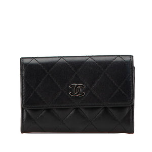 シャネル マトラッセ ココマーク カードケース パスケース A50169 ブラック レザー レディース CHANEL 【中古】